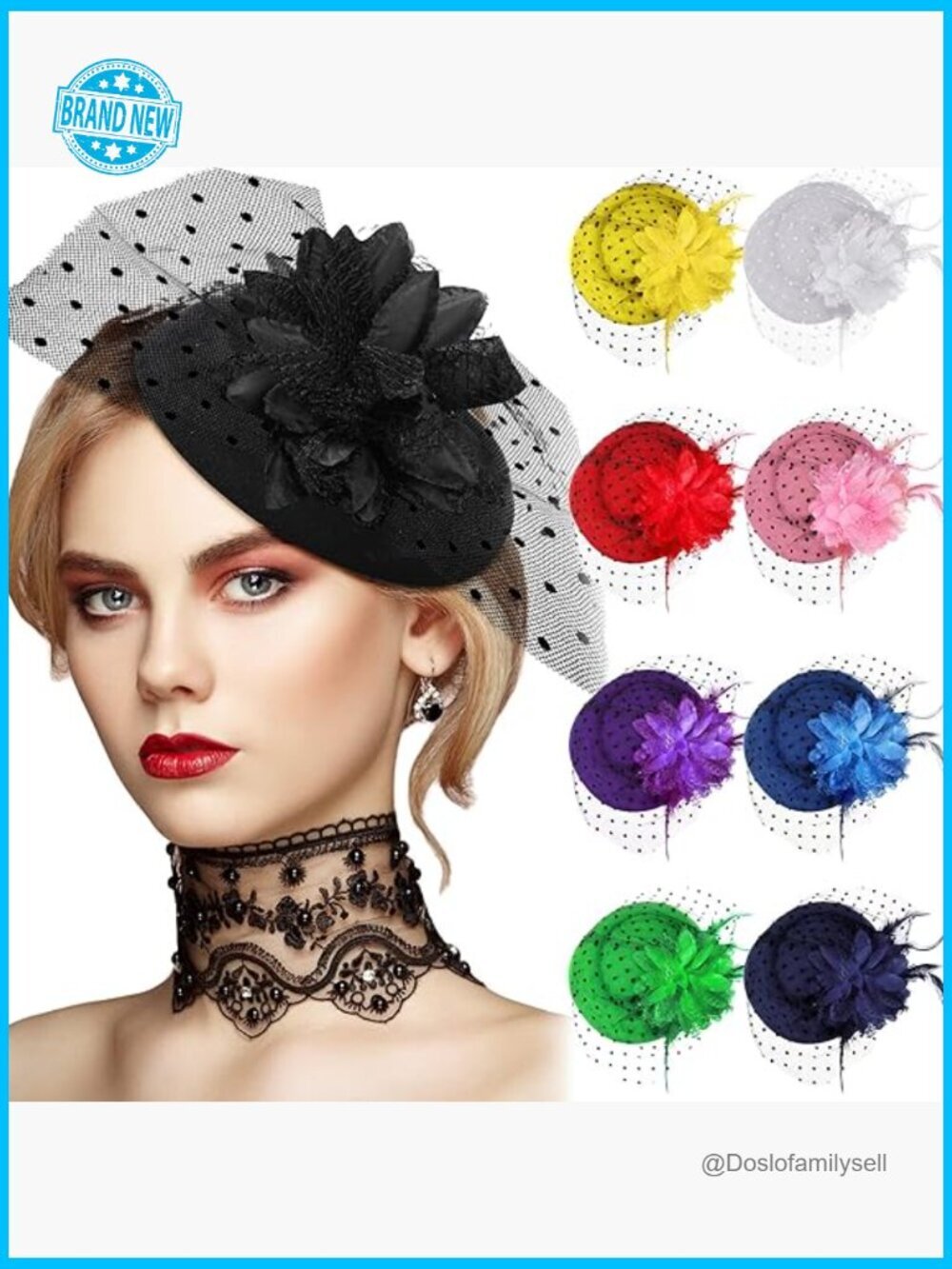 9 Derby Fascinators Hats Tea Party Feather Pillbox Hat with Clips for Women